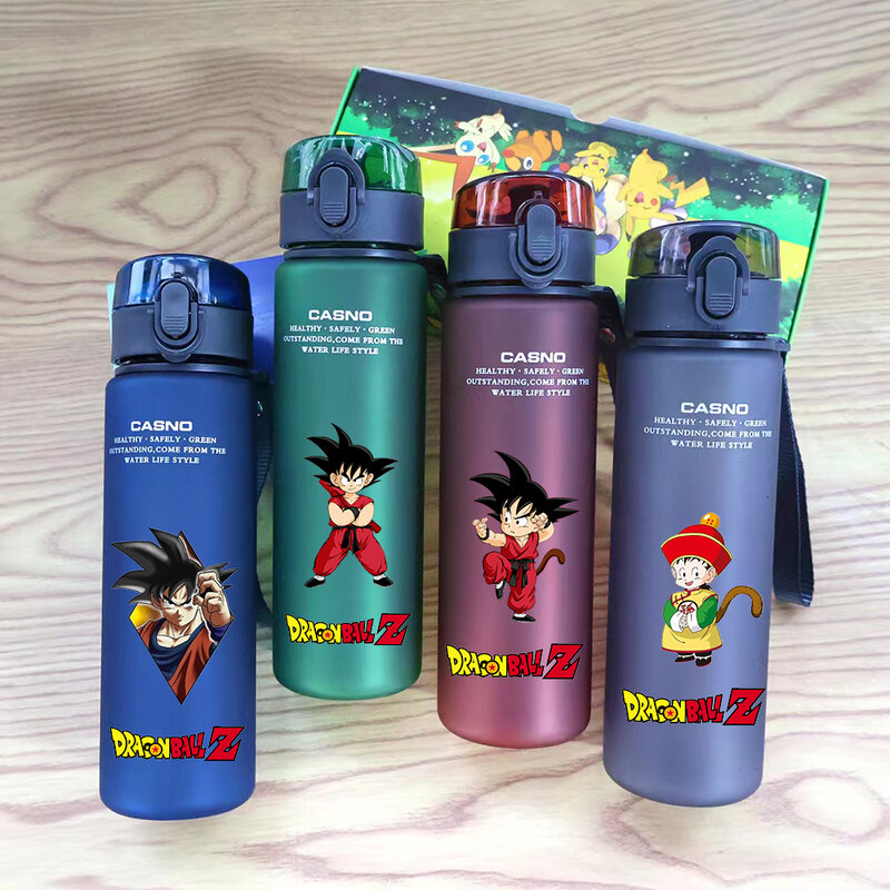 Leak Proof Resistant portátil Travel Sports Water Cup, Dragon Ball, vermelho, verde, azul, preto, plástico, acampamento ao ar livre, Son Goku, 560ml
