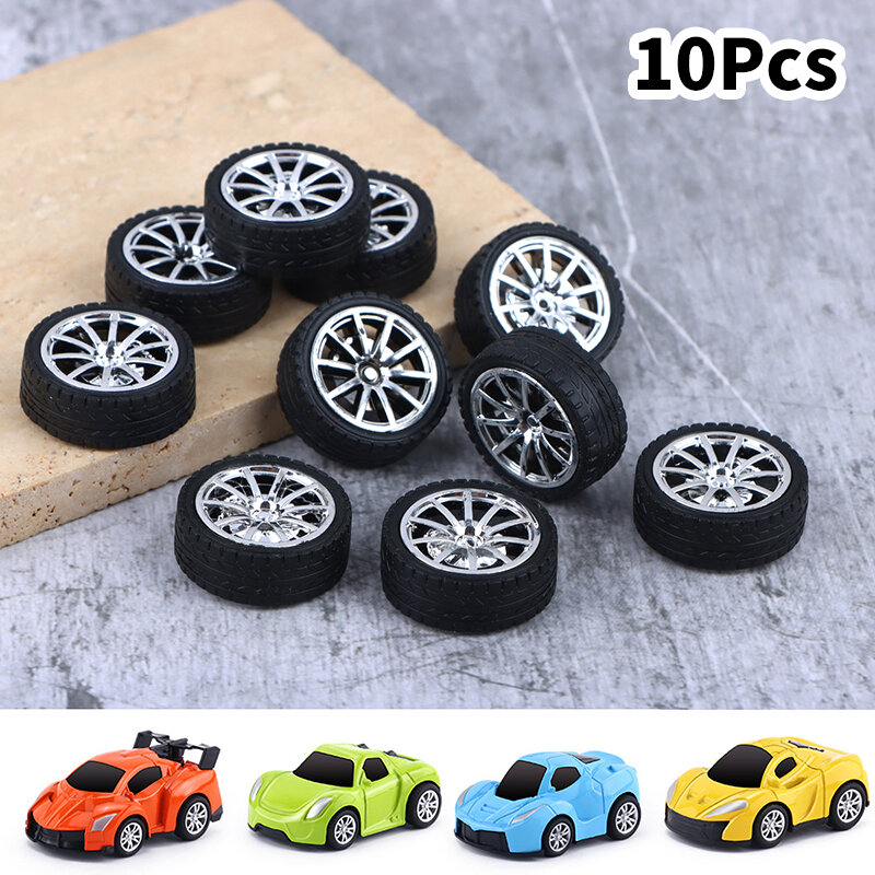 10Pcs Rubber Tire Car Wheels Tire Skin 26MM Wheels DIY Racing Vehicle Toys Car Model Modified Parts（Aperture 2mm）