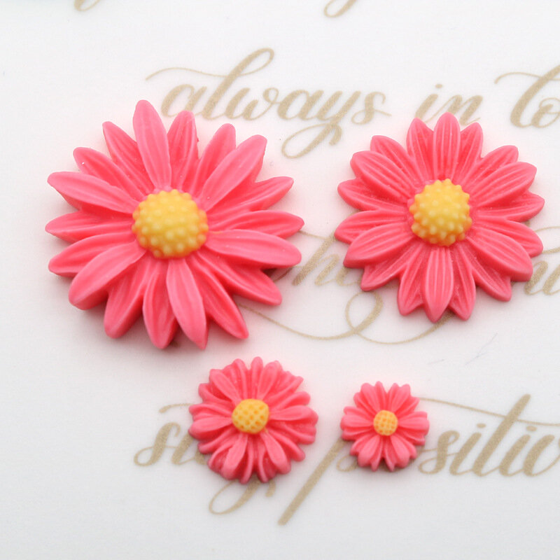 10pcs Resin Daisy Flowers DIY Accessories Embellishment Jewelry Making Material Charm Pendant For Earring Decoration Pencil Case