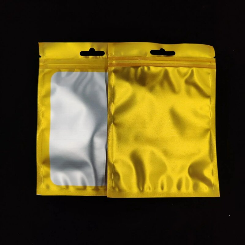 50 pezzi sacchetti di plastica colorati autosigillanti riutilizzabili piccola collana con anello a chiusura lampo appendere borse per confezione regalo di gioielli