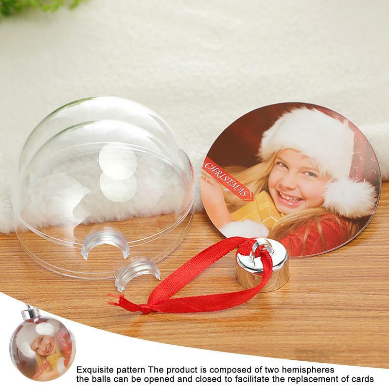 Kerst Transparante Bal Plastic Vulbare Kerstbal Fotolijst Kerstboom Opknoping Ornament Decoratie Bruiloft Feest Geschenkdoos