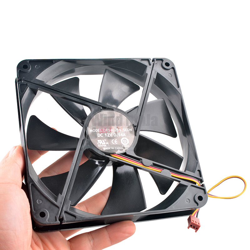 DF1402512SEDN 14cm 140mm fan 140x140x25mm DC12V 0.14A 3pin 1000rpm Cooling fan suitable for chassis CPU power supply