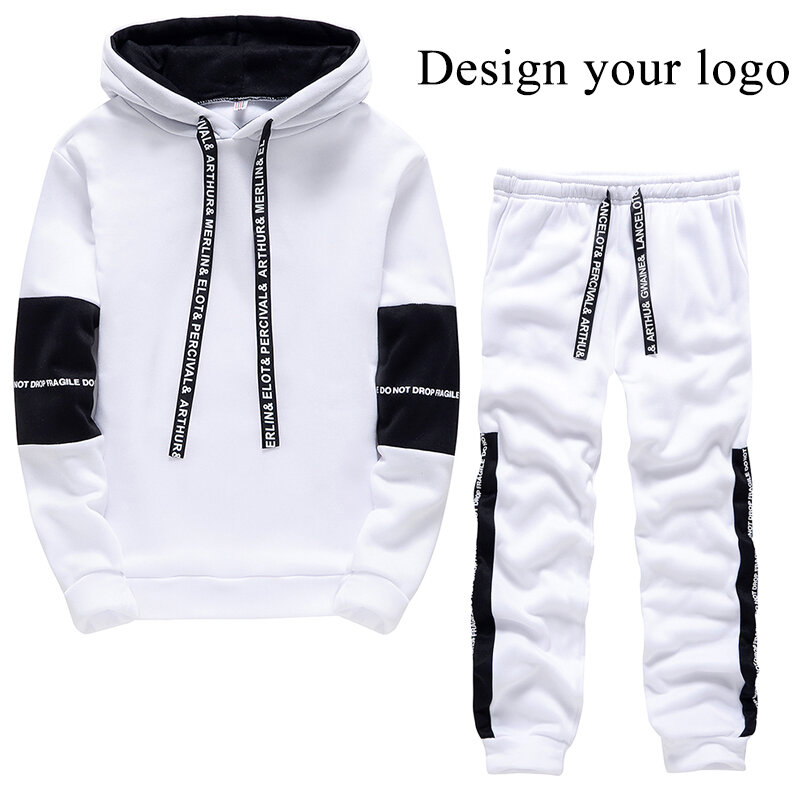 Conjunto de duas peças 2022 outono e inverno pulôver hoodies moletom + calças terno homem hoodies conjunto agasalho masculino de luxo