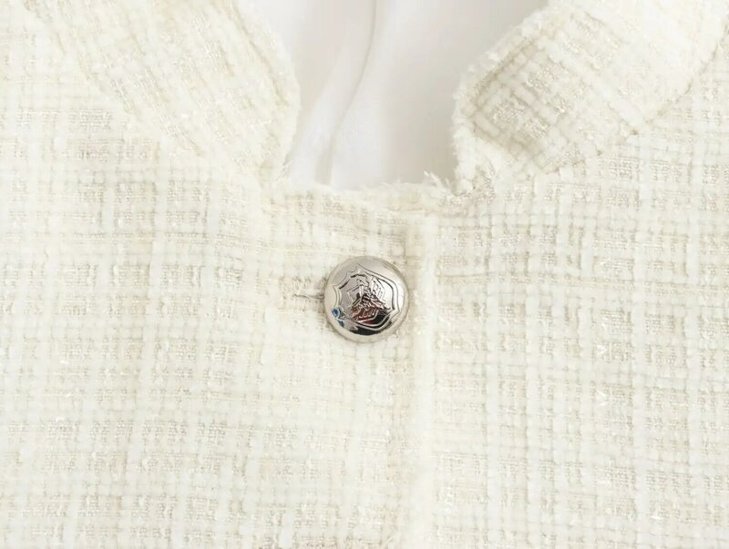 Abrigo corto Vintage de manga larga con botones para mujer, prenda de vestir para exteriores, elegante, 2024
