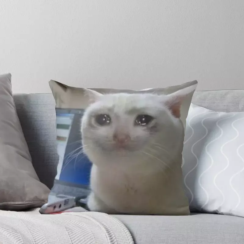 Bantal sofa kucing menangis sarung bantal Natal bantal kustom foto sarung bantal Natal