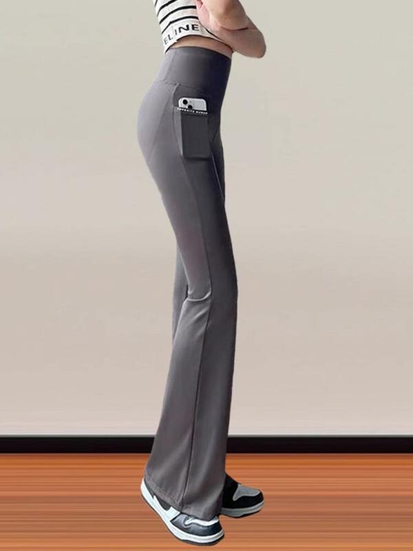 Celana Flare Y2k CUTENOVA celana panjang Strechy seksi gaya perempuan celana hitam Harajuku naik rendah pinggang V berenda Wanita