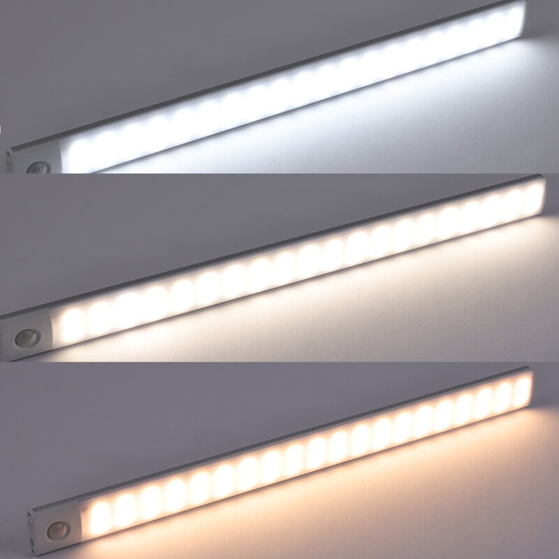 10-40cm ultra fino diodo emissor de luz gabinete luz sensor de movimento sem fio usb recarregável para cozinha quarto guarda-roupa iluminação