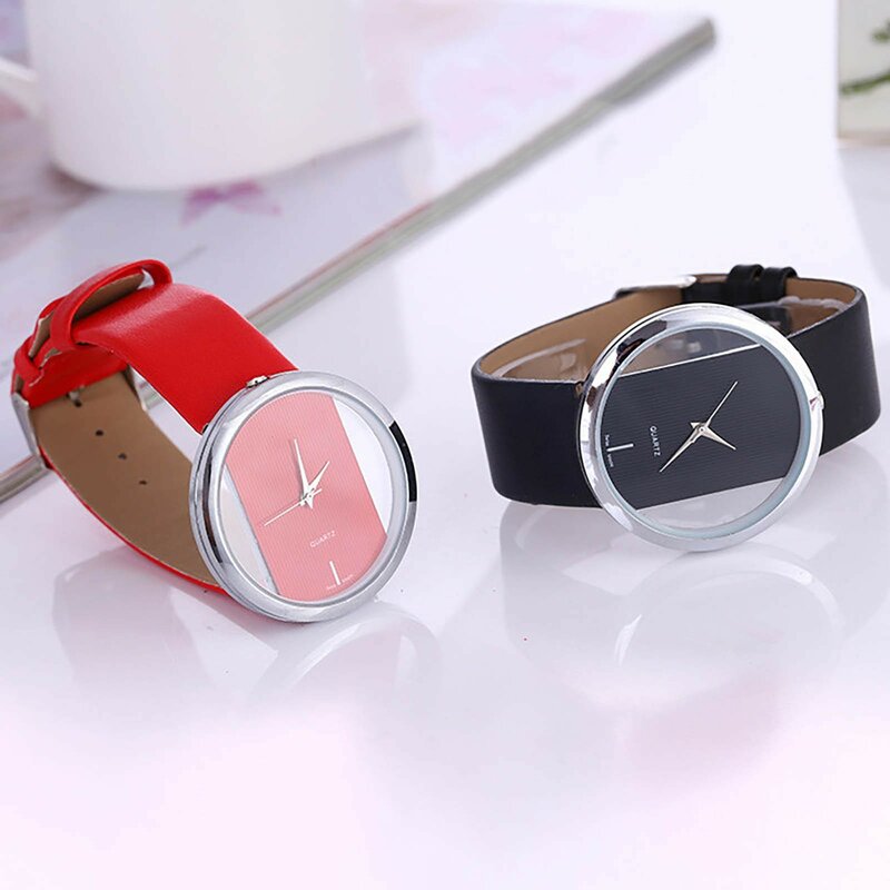 Simple Quartz Watch With Bracelet For Women Casual Fashion Round Simple Watch Dainty Leather Bracelets reloj para mujer