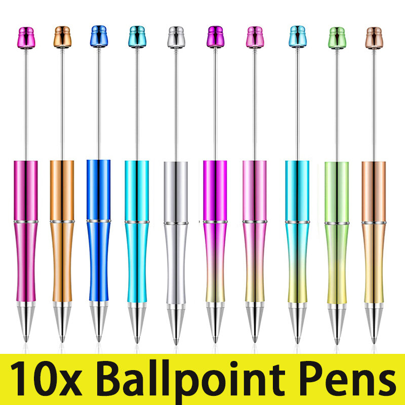 10Pcs penna a sfera con perline penna a sfera fai da te produttori di penne in plastica con perline regalo per studenti all'ingrosso