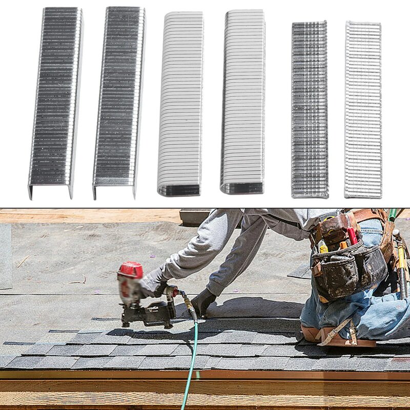 Silver Staple Steel Nails, Spares Steel, U, Door, T Shaped, DIY para Carpintaria, excelente vida útil, Brand New, 600 Pcs