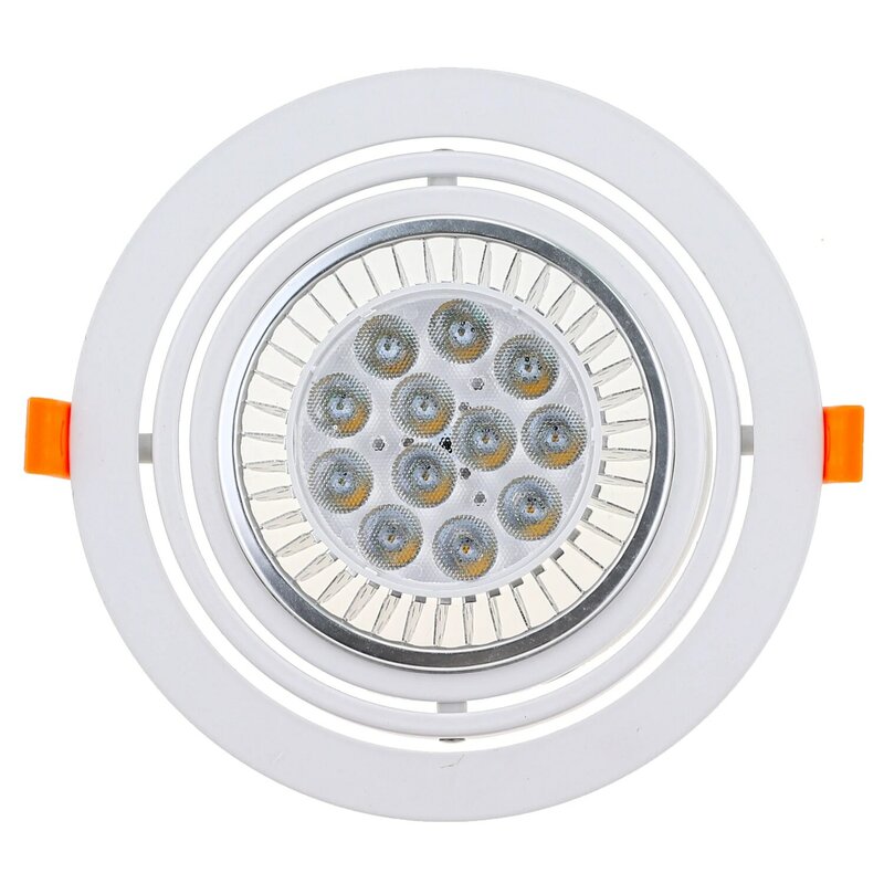 Светодиодный встраиваемый потолочный светильник GU10, Круглый квадратный фиксированный светильник, белый, вырезанный 155 мм