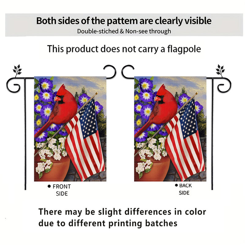 1 piece of birdie flower sunflower butterfly pattern double-sided printed garden flag, courtyard decoration, excluding flagpole