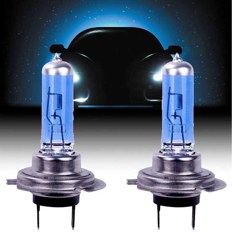 Set Headlights 12V White 100W Bulbs Halogen Replacement Xenon 2Pcs Car Super Bright Accessories Durable Portable