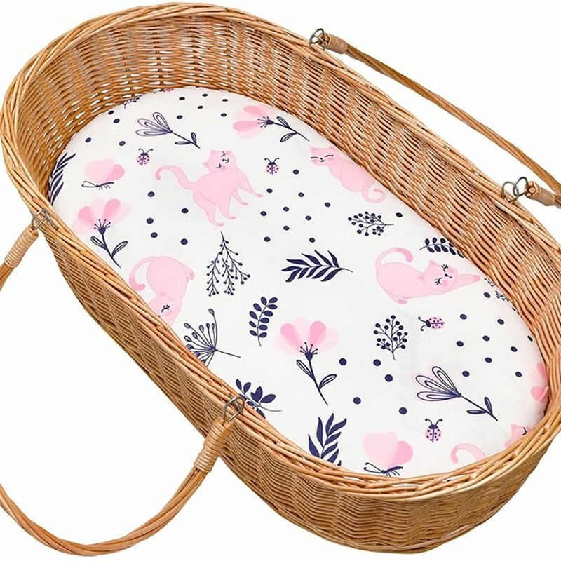 Sábanas de cuna transpirables para bebé, colchón infantil cómodo y elástico de repuesto con patrón Floral