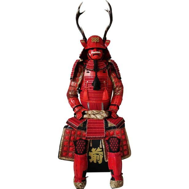 빨간 일본 사무라이 고대 사나다 유키무라 센고쿠 일반 웨어러블 남자 철제 전쟁