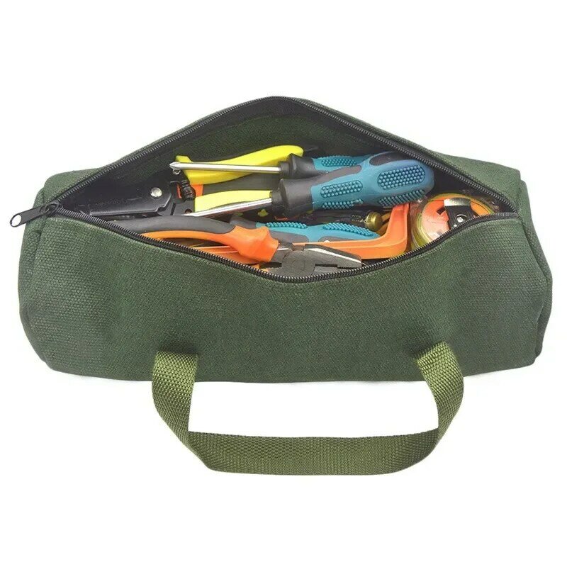 Tas peralatan kantong kanvas, wadah penyimpanan Organizer instrumen portabel untuk alat listrik Tote Bag multifungsi tahan lama tebal