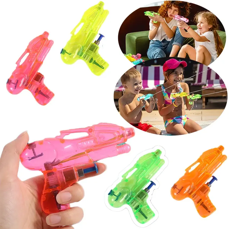 Mainan pistol air anak-anak, 1/2/3/4 buah pistol air Mini transparan pistol air anak-anak musim panas luar ruangan melawan pantai Kolam Renang permainan Blaster mainan