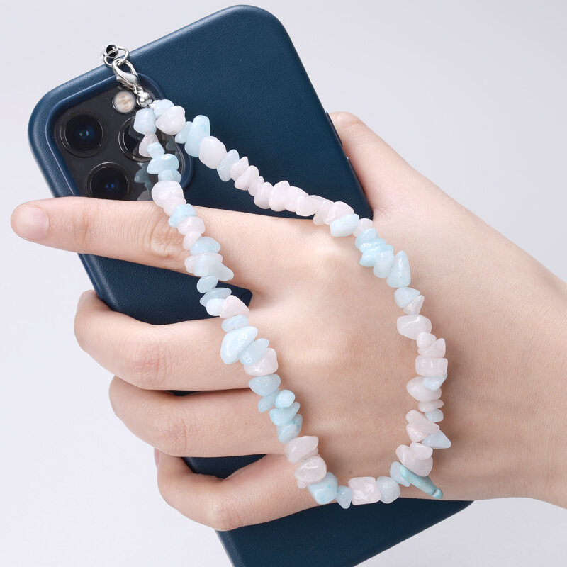 Moda Criativa Gravel Mobile Phone Lanyard Forma Irregular Bead Celular Cadeia Para Mulheres Dos Homens Anti-Lost Telefone Pendurado Corda