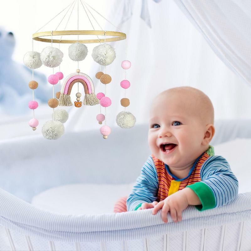 Berço do bebê móvel berços pendurado trançado arco-íris decorações berços ornamentos para o bebê meninas e meninos carrinho de criança jardim infância