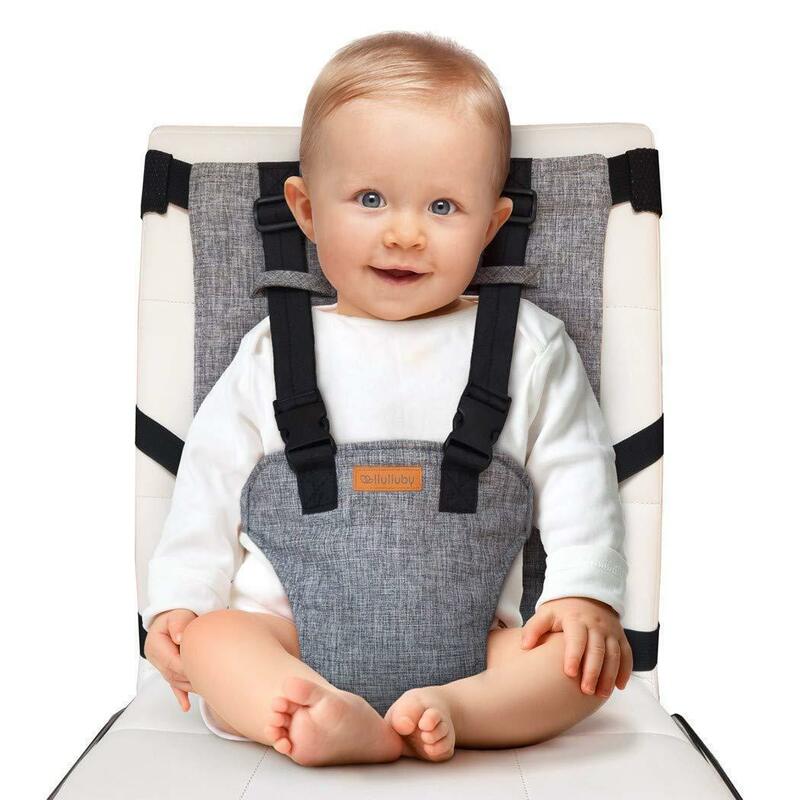 Kursi makan bayi, tali keamanan Anti jatuh, sabuk keamanan kursi makan bayi portabel perjalanan dapat dicuci