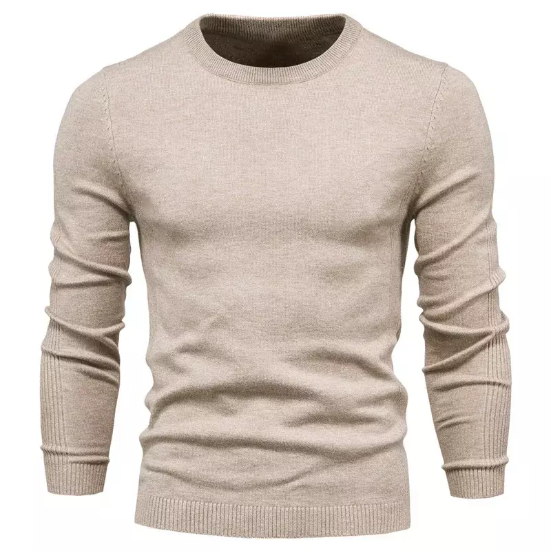 Jersey de manga larga con cuello redondo para hombre, ropa interior informal, ajustada, a la moda, otoño