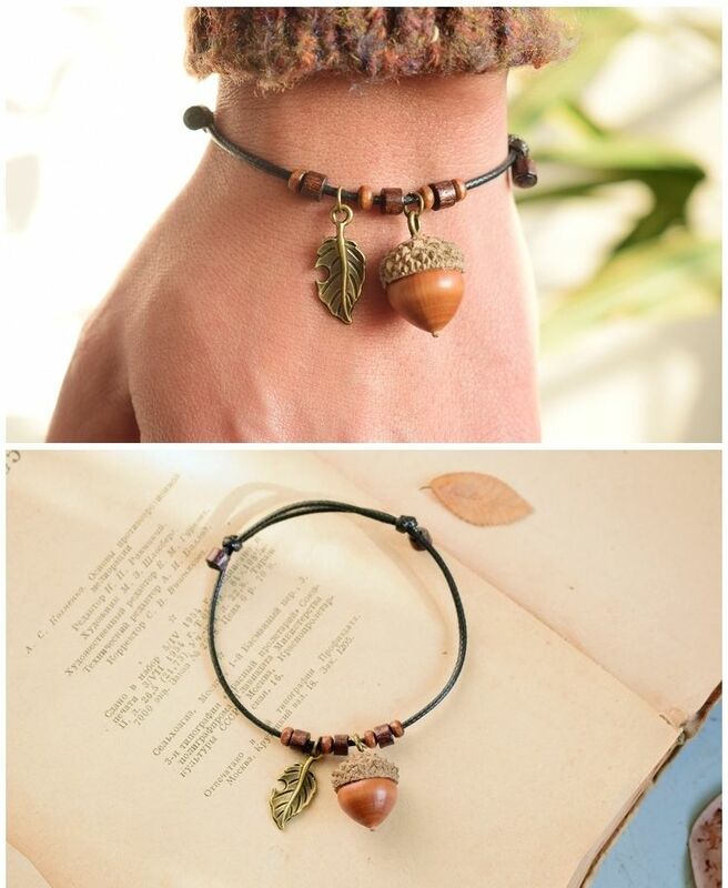 Bracelet Vintage en forme de gland et de noix de pin, pour ouverture de plante, bijoux de Banquet, accessoires, cadeau