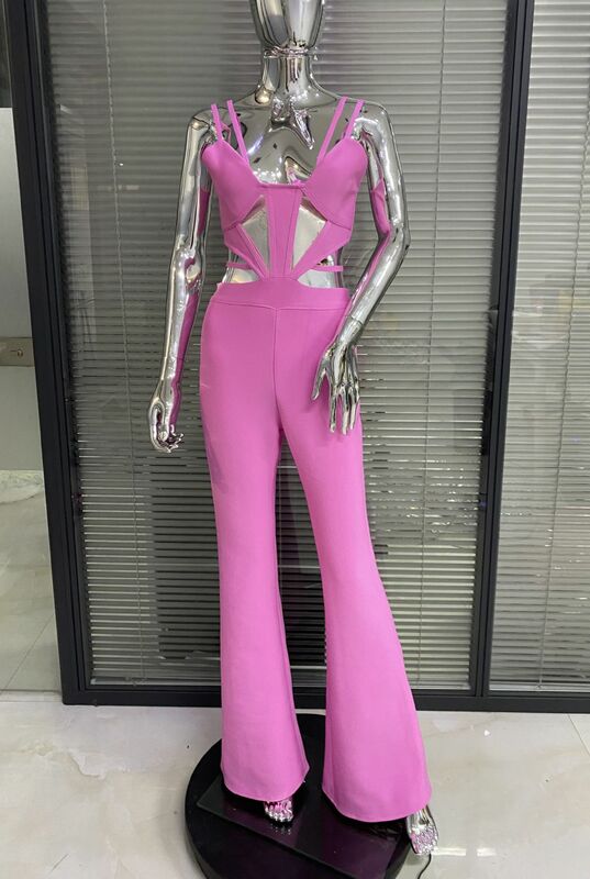 Элегантные вечерние платья для женщин 2024 сексуальный комбинезон на бретельках с V-образным вырезом из крепа для подводного плавания фиолетовые деловые платья