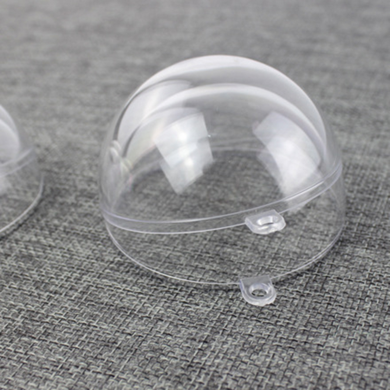 Jelas 5cm plastik transparan bisa diisi bola berongga Xmas ornamen gantung pesta dekorasi pernikahan