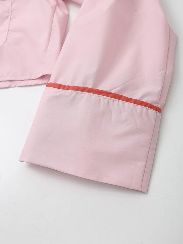 Camisa informal de manga larga con bolsillo para mujer, top elegante con decoración de línea lateral, una sola botonadura, retro, nueva moda