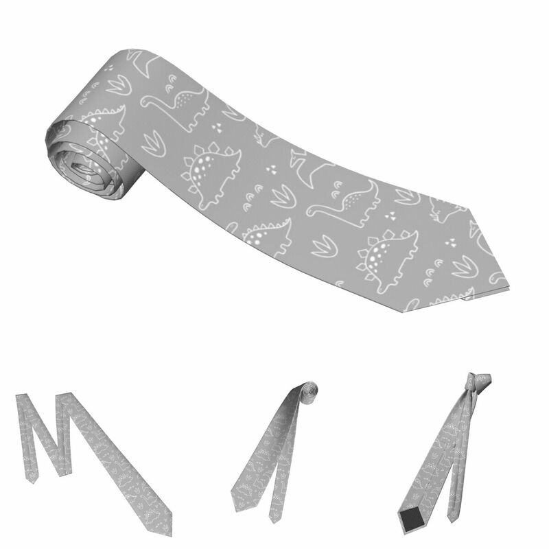 Dinossauro masculino gravatas moda poliéster 8 cm clássico pescoço gravata para masculino ternos acessórios cravat presente