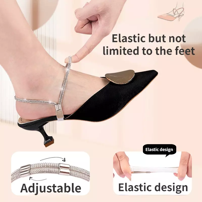 Шнурки для предотвращения падения каблука, шнурки для высоких каблуков, не нужно устанавливать на ремешки, разноцветные ремешки, регулируемые алмазные, защита от падения