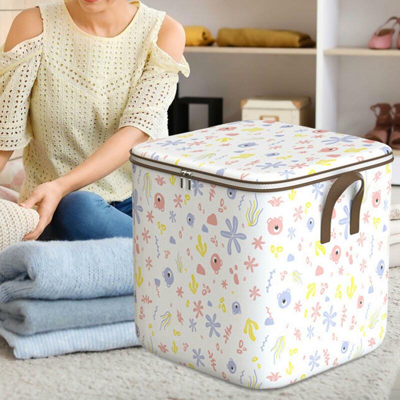 Wardrobe Organizer Holdall Bag Pillows Toys Foldable Bin with Lid Case Portable Clothing Storage Clothes Storage Bag Container