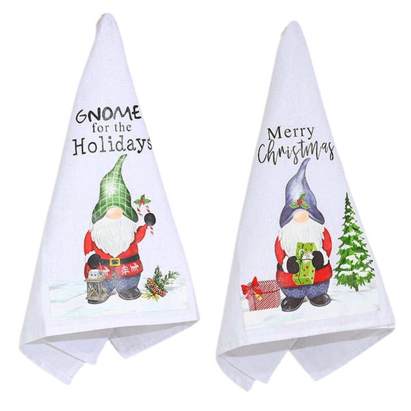 หมวกคริสต์มาส Gnome ผ้าเช็ดมือเดสก์ท็อปทำความสะอาดปาร์ตี้วันหยุดคริสต์มาสเช็ดมือ