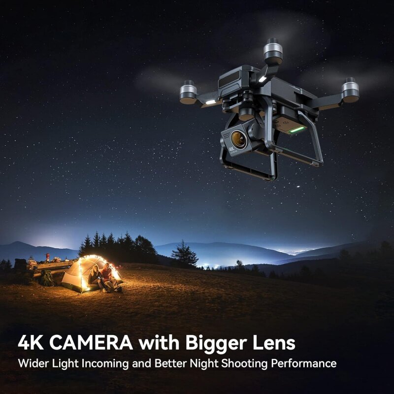 Bwine 성인용 카메라 탑재 GPS 드론, 전문 드론, 4K 야간 투시경, 3 Aix 짐벌, 2 마일 장거리, 75 분 비행 시간