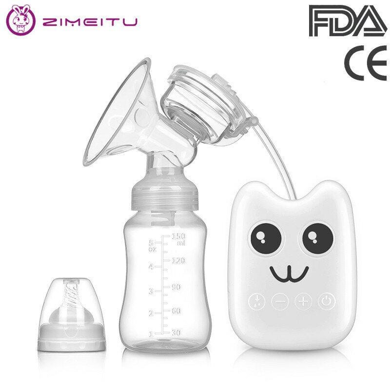 ZIMEITU เครื่องปั๊มนมไฟฟ้าปั๊มนมสำหรับให้อาหารเด็กทารกดูดแรงสูง FDA ทารกนม Extractor หน้าอกปั๊ม FEED