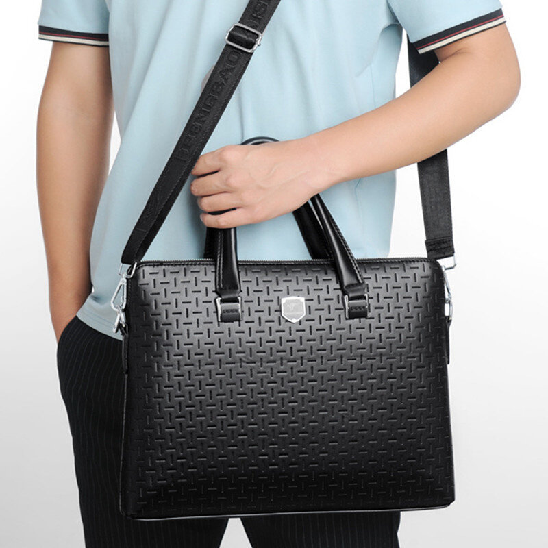 Business Leather Men's Briefcase Large Capacity Handbag High Quality Male Shoulder Messenger Bag Office Laptop