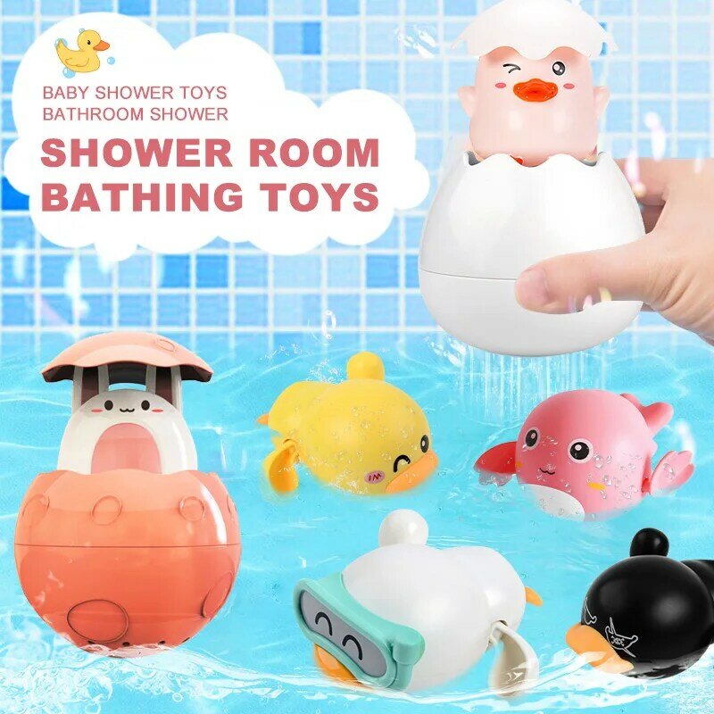 Super Fun Baby Bathing Toy Kids Shower Duck Penguin Egg Water Spray Sprinkler Banheiro Chuveiro Natação Brinquedos de água para crianças Gift