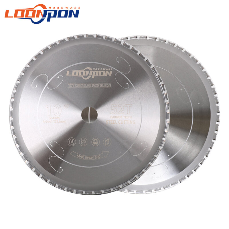 Loonpon-Disco De Corte De Metal, Lâmina De Serra Circular De Carboneto, 254mm, 10 ", Aço, Ferro, Alumínio