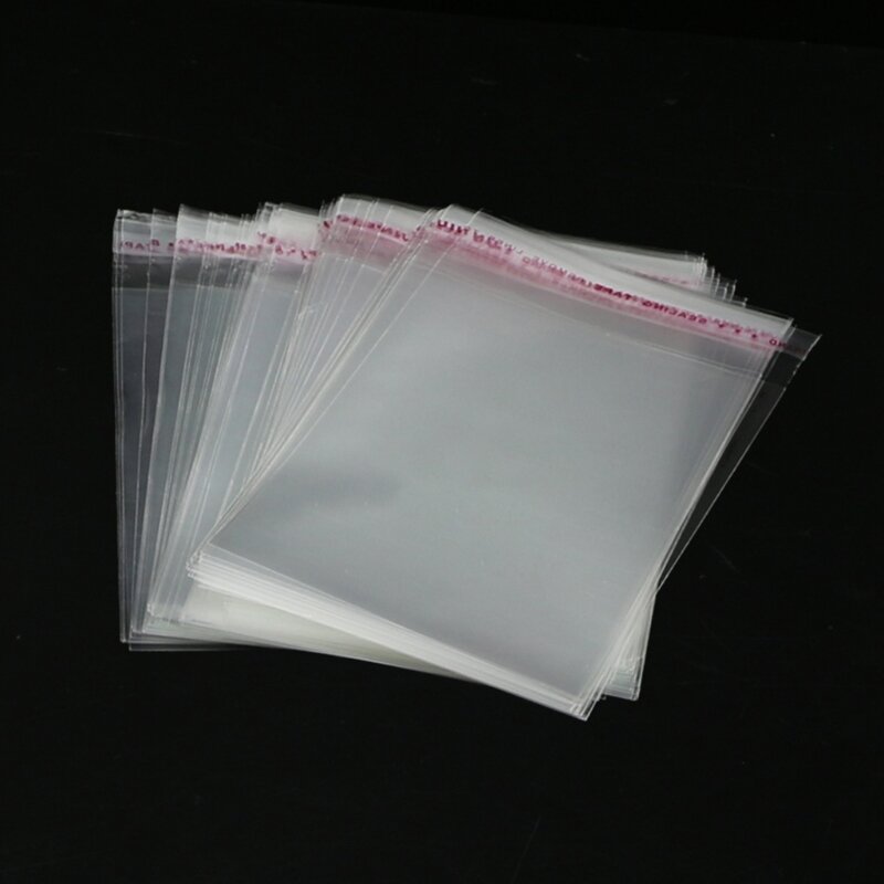 100Ps Doorzichtige Zelfklevende Kavels Diy Sieraden Zegel Plastic Zakken 8X12Cm 3.1 "X 4.7"