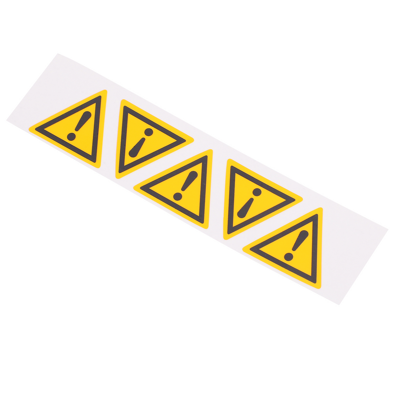 Señal de exclamación de peligro de 5 piezas, pegatina de uñas triangular, símbolo adhesivo de advertencia de peligro