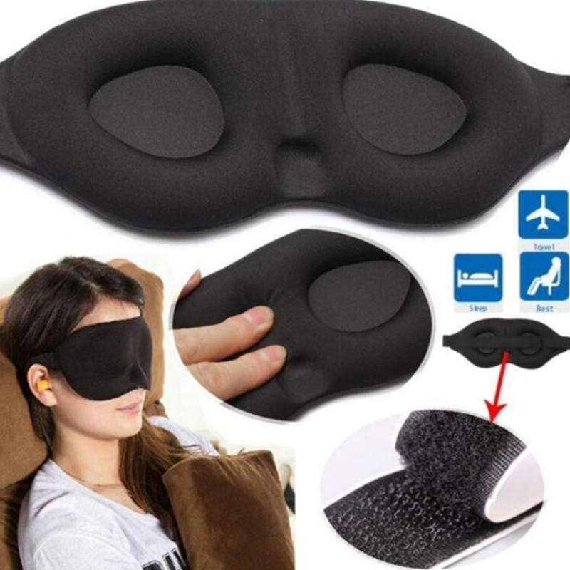 Máscara de olho do sono 3D para o curso, ajuda do descanso, tampa do olho, remendo, venda macia, relaxe o massageador
