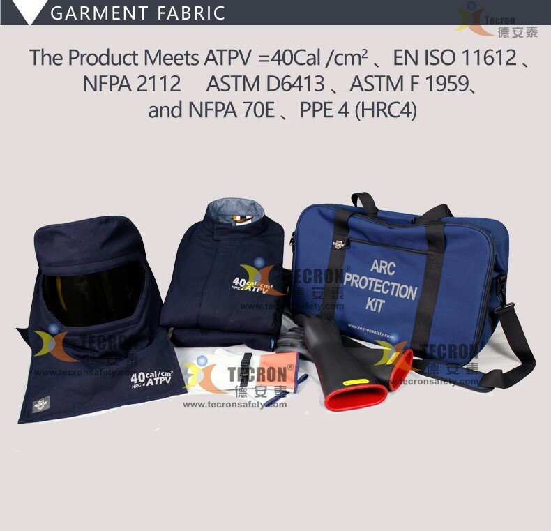 Cal Arc Flash Suit NFPA 70E HRC4, ropa de protección eléctrica, traje nominal Arc, 43