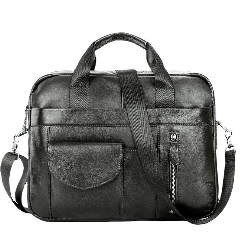 Saco de couro genuíno dos homens maleta bolsas de negócios carteira de couro masculino maleta de computador portátil saco de escritório