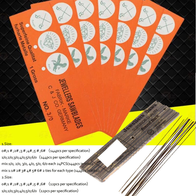 Hot 12/144Pcs 1Diamond Wire Saw Blade Cutter Sieraden Metalen Snijden Jig Blades Houtbewerking Hand Ambachtelijke Gereedschappen