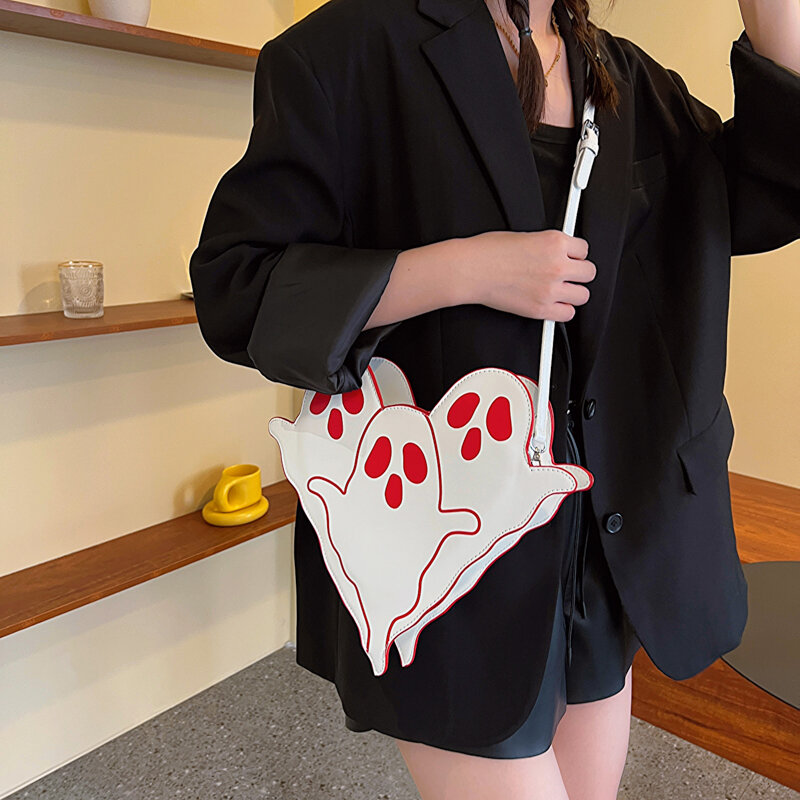 Original Halloween Creative Fun Bag For Lady Girls Versatile Pu Leather Shoulder Crossbody Bag Korean Style Printing Handbag