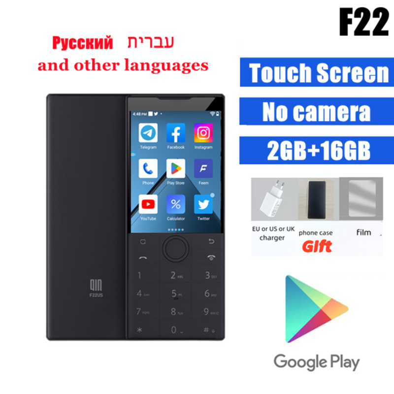 [Лучший] F22 Google версия 2 ГБ + 16 Гб сенсорный экран Android 11No камера телефон Wifi + 2,8 дюймов MTK6739 смартфон