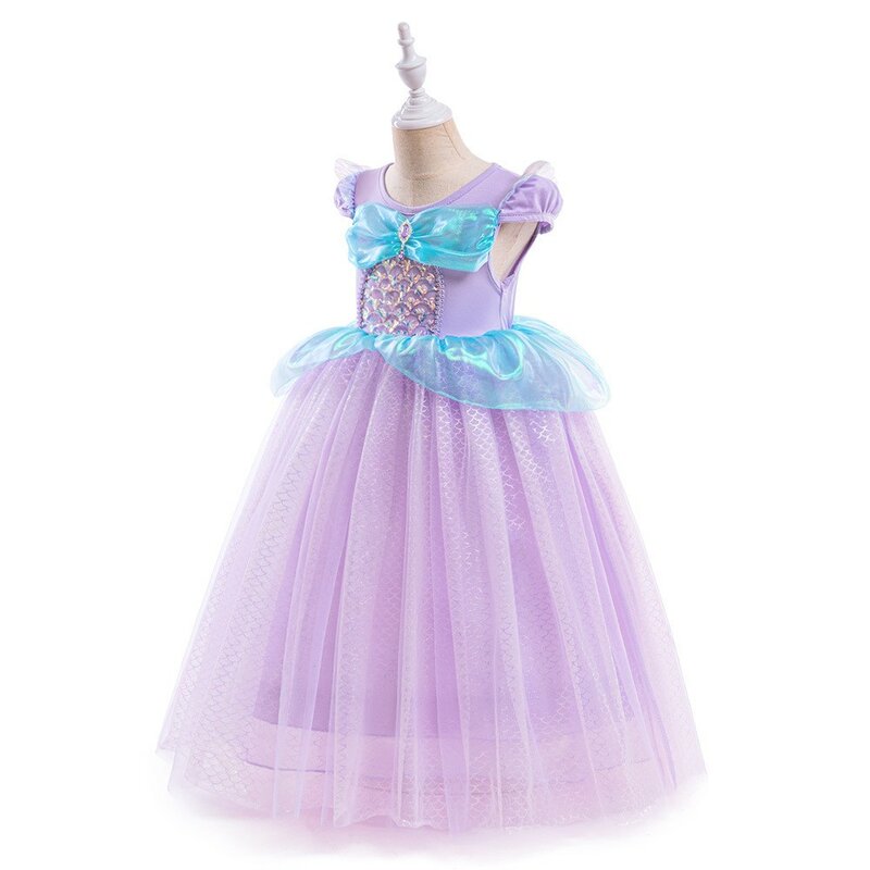 Disney-vestido princesa Ariel, roupa de sereia, fantasia de sereia para meninas, festa de aniversário, novo presente extravagante
