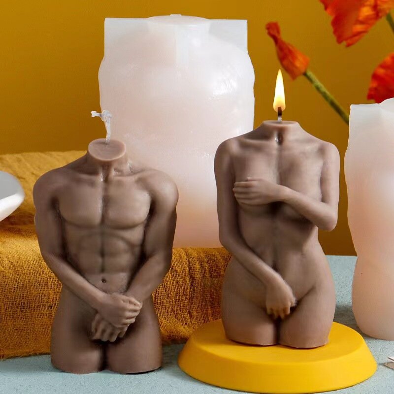 Simulazione fai da te candela per il corpo stampo in Silicone Shy Woman Body stampo in Silicone candela per aromaterapia stampo in Silicone forniture per la produzione di candele