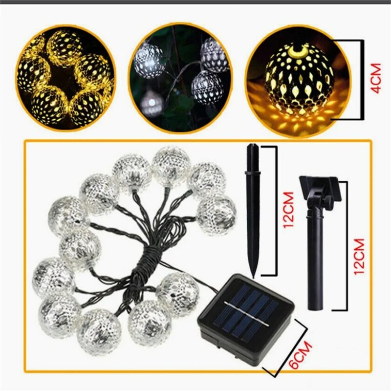Solar Powered String Lights With Stake Auto On/Off Long Service Life For Patio Garden Party Festival