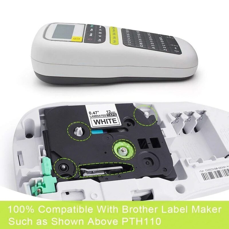 Fita de etiqueta para Brother, compatível com impressora P-touch, 31 cores, TZE 231, 631, 831, 12mm, compatível com PT-H110, PT-HD200, PT-P710BT